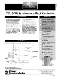 CS5155GDR16 datasheet: SPU 5-bit synchronous buck controller CS5155GDR16