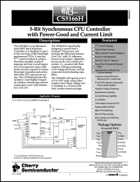 CS5166HGDWR16 datasheet: 5-bit synchronous CPU controller with power-good and current limit CS5166HGDWR16