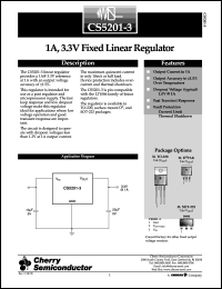 CS5201-3GT3 datasheet: 1A,3.3V fixed linear regulator CS5201-3GT3