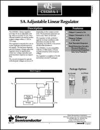 CS5205A-1GT3 datasheet: 5A adjustable linear regulator CS5205A-1GT3