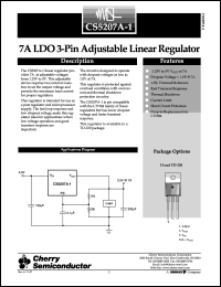 CS5207A-1GT3 datasheet: 5A LDO 3-pin adjustable linear regulators CS5207A-1GT3
