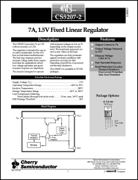 CS5207-2GT3 datasheet: 7A,1.5V linear regulator CS5207-2GT3