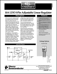 CS52510-1GT5 datasheet: 10A LDO 5-pin adjustible linear regulator CS52510-1GT5