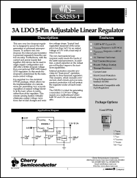 CS5253-1GDPR5 datasheet: 3A LDO 5-pin adjustible linear regulator CS5253-1GDPR5