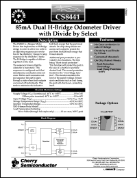 CS8441XN8 datasheet: 85mA dual High-Bridge odometer driver with device by select CS8441XN8
