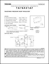 TA76431AF datasheet: Adjustable precision shunt regulator TA76431AF
