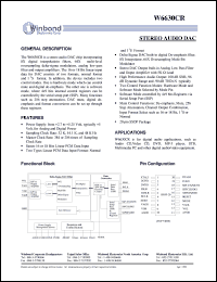 W6630CR datasheet: Stereo audio DAC chip W6630CR