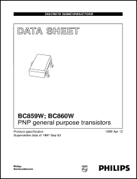 BC859W datasheet: PNP general purpose transistors BC859W