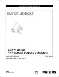 BCX71G datasheet: PNP general purpose transistors BCX71G