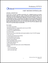 W77C32-25 datasheet: 8-bit microcontroller W77C32-25