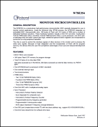 W78354P datasheet: Monitor microcontroller W78354P