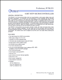 W78LE51F-24 datasheet: 8-bit MTP microcontroller W78LE51F-24