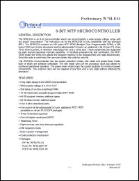 W78LE54F-24 datasheet: 8-bit MTP microcontroller W78LE54F-24