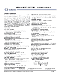 W99200F datasheet: MPEG-1 video encoder W99200F