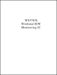 W83783S datasheet: Monitoring IC W83783S
