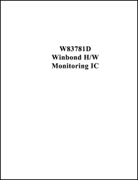 W83781D datasheet: Monitoring IC W83781D