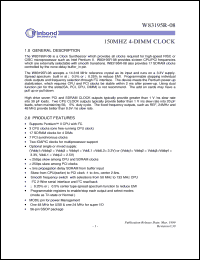 W83195R-08 datasheet: 150 MHz 4-dimm clock W83195R-08