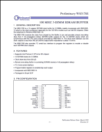 W83178S datasheet: 100 MHz 3-dimm SDRAM buffer W83178S