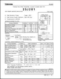 2SJ201 datasheet: Silicon P channel field effect transistor for high power amplifier applications 2SJ201