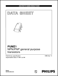 PUMZ1 datasheet: NPN/PNP general purpose transistors PUMZ1