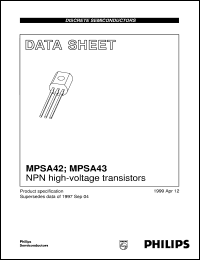 MPSA42 datasheet: NPN high-voltage transistors MPSA42