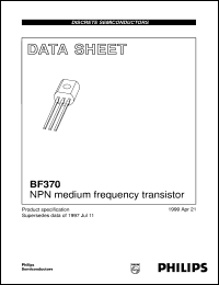 BF370 datasheet: NPN medium frequency transistor BF370