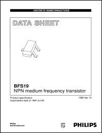 BFS19 datasheet: NPN medium frequency transistor BFS19