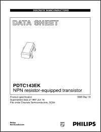 PDTC143EK datasheet: NPN resistor-equipped transistor PDTC143EK