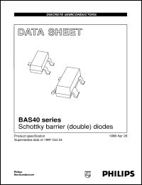 BAS40 datasheet: Schottky barrier (double) diodes BAS40