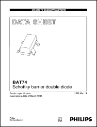 BAT74 datasheet: Schottky barrier double diode BAT74