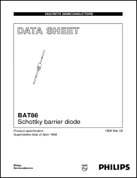 BAT86 datasheet: Schottky barrier diode BAT86