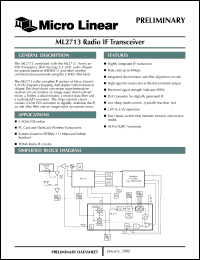 ML2713EH datasheet: Radio IF transceiver ML2713EH