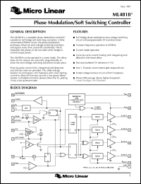 ML4818CP datasheet: Phase modulation /soft switching controller ML4818CP