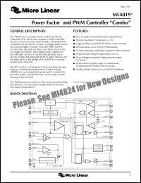 ML4819CP datasheet: Power factor and PWM controller 