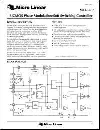 ML4828CP datasheet: BiCMOS phase modulation/soft switching controller ML4828CP