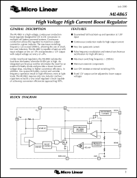 ML4865CS-2 datasheet: High voltage high current boost regulator ML4865CS-2