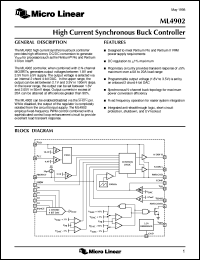 ML4902CT datasheet: High current synchronous buck controller ML4902CT