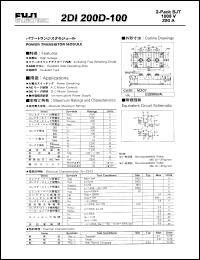 2DI200D-100 datasheet: Power transistor module for power switching, AC and DC motor control applications 2DI200D-100