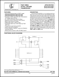 IDT74FCT543CSO datasheet: Fast CMOS octal latched transceiver IDT74FCT543CSO