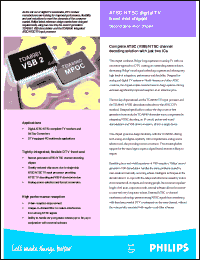 Ref,TDA8961 datasheet: ATSC/NTSC DTV front-end chipset Ref,TDA8961