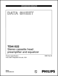 TDA1522/V2/S1 datasheet: Stereo cassette head preamplifier and equalizer TDA1522/V2/S1