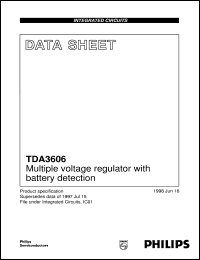 TDA3606T/N1 datasheet: Multiple voltage regulator with battery detection TDA3606T/N1