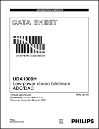 UDA1309H/N1 datasheet: Low-power stereo bitstream ADC/DAC UDA1309H/N1