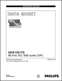 UDA1351TS datasheet: 96 kHz IEC 958 audio DAC UDA1351TS