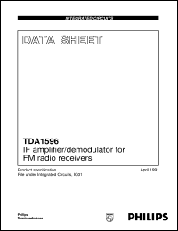 TDA1596/V3 datasheet: IF amplifier/demodulator for FM radio receivers TDA1596/V3