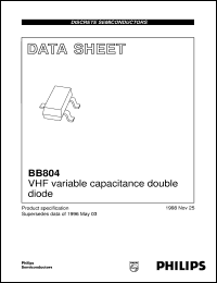 BB804W datasheet: VHF variable capacitance double diode BB804W