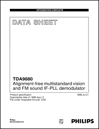 TDA9880T/V1 datasheet: Alignment-free multistandard vision and FM sound IF-PLL demodulator TDA9880T/V1