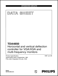 TDA4850/V2 datasheet: Horizontal and vertical deflection controller for VGA/XGA and multi-frequency monitors TDA4850/V2