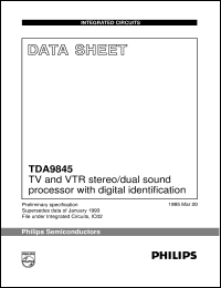 TDA9845 datasheet: TV and VTR stereo/dual sound processor with digital identification TDA9845