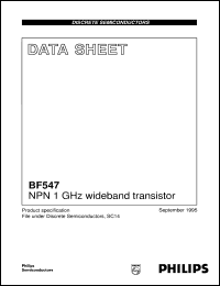 BF547 datasheet: NPN 1 GHz wideband transistor BF547
